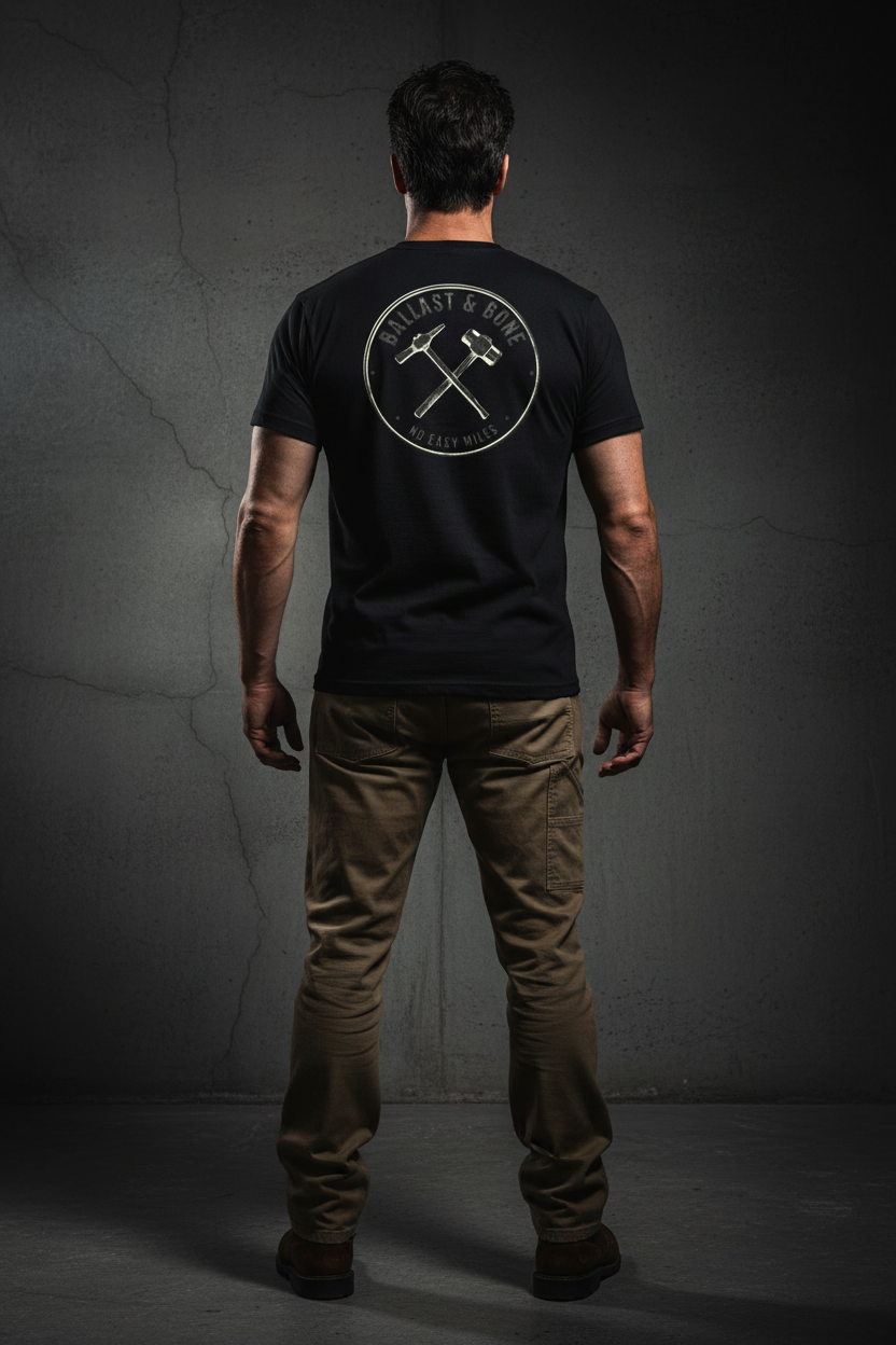 Black Tee Back Mockup