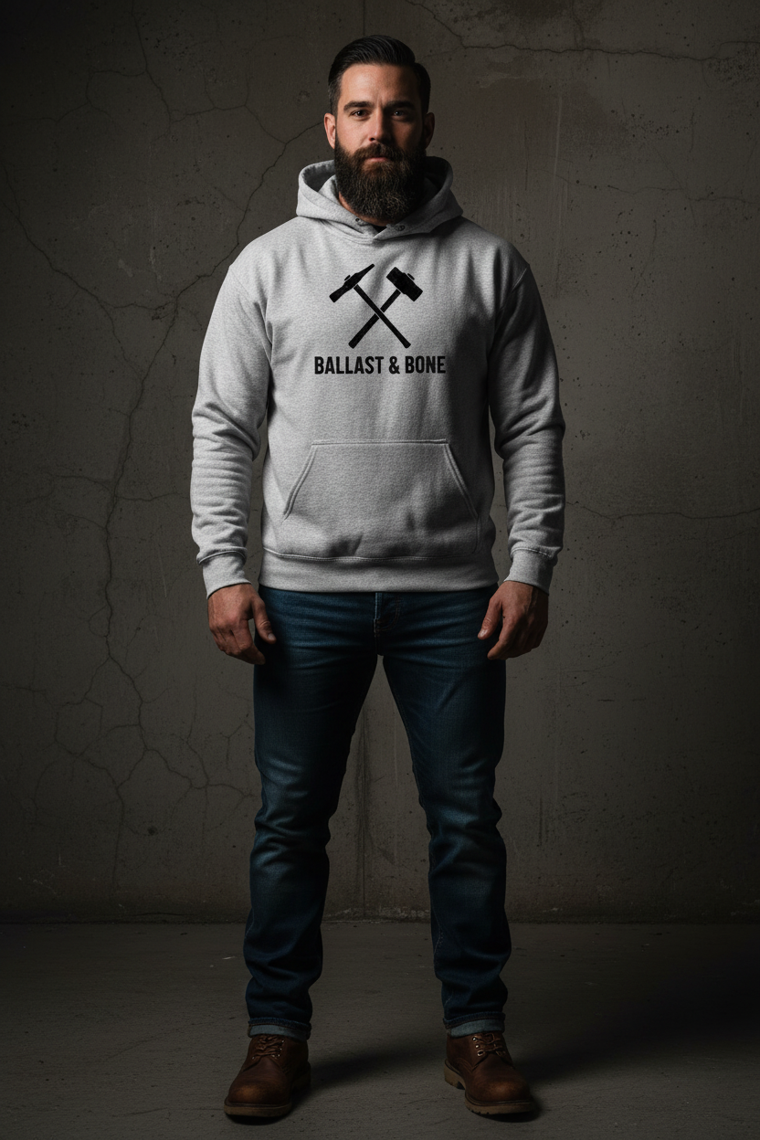 Sport Grey Hoodie Front Mockup