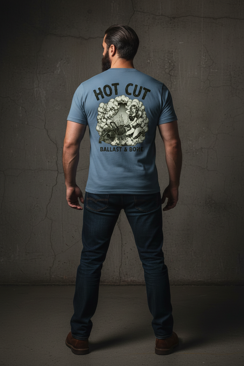 Stone Blue Tee Back Mockup