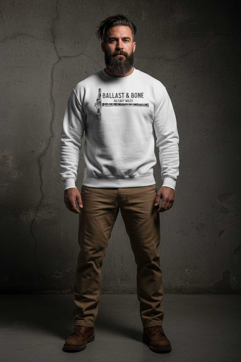 White Crewneck Front Mockup