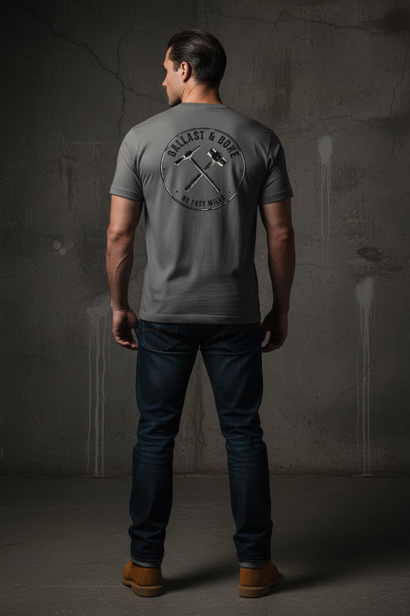 Asphalt t-shirt back with large badge