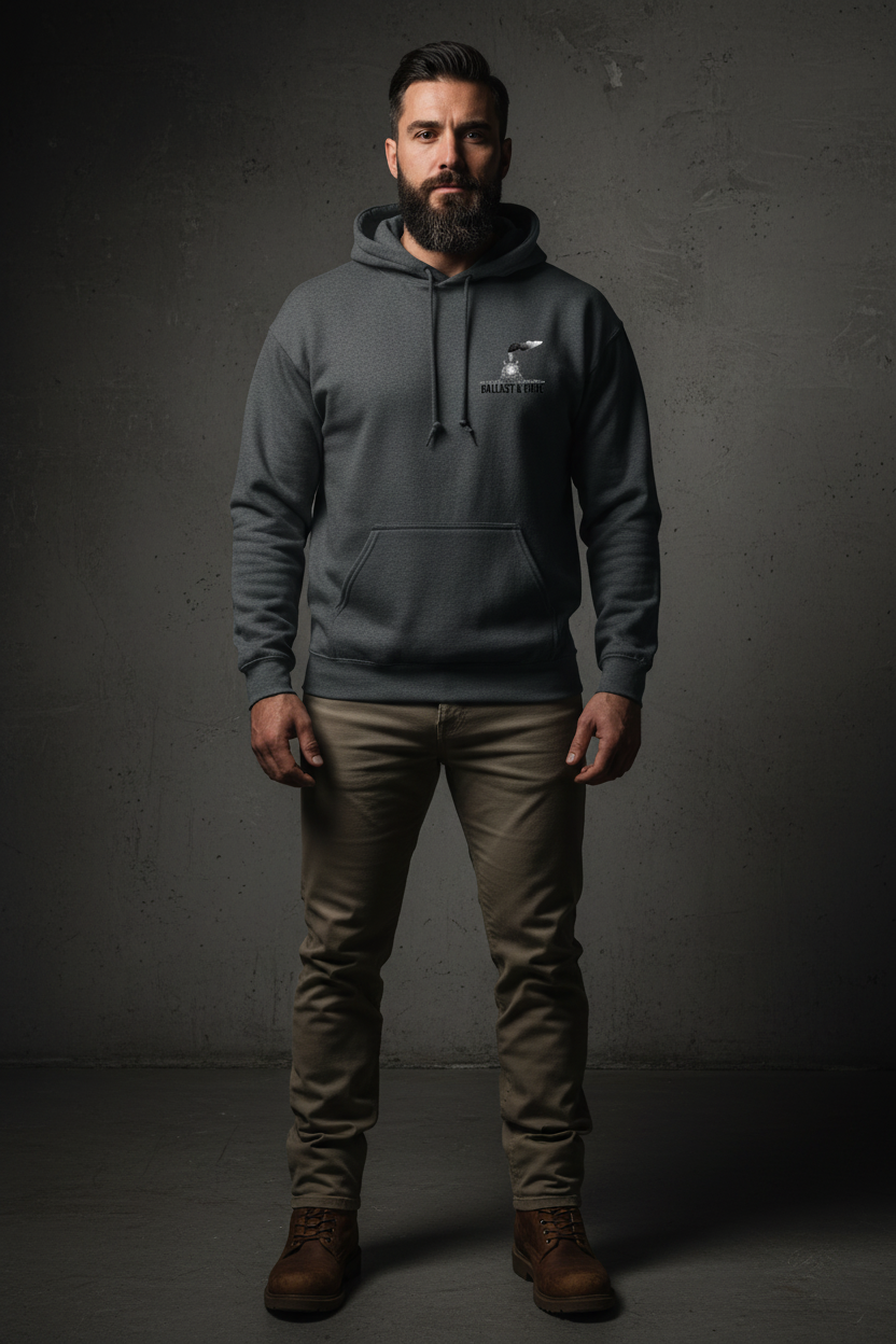 Backbone Hoodie - Charcoal Front