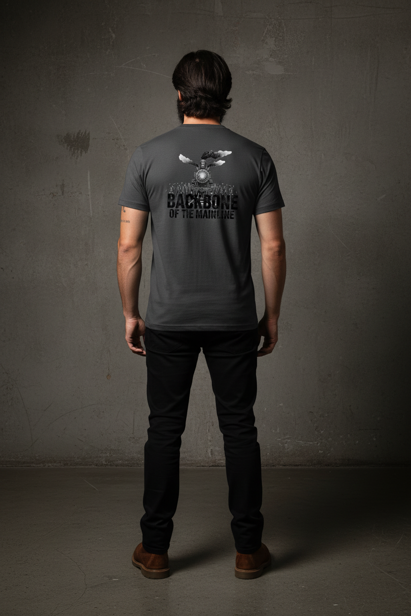 Backbone Tee - Charcoal Back