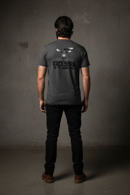 Backbone Tee - Charcoal Back
