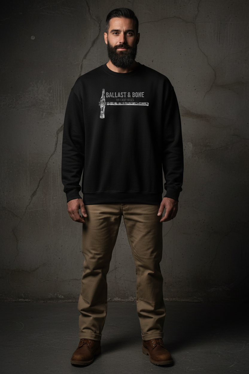 Black Crewneck Front Mockup