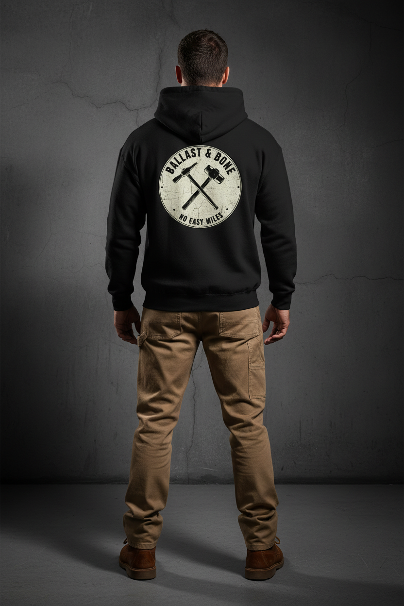 Black Hoodie Back Mockup