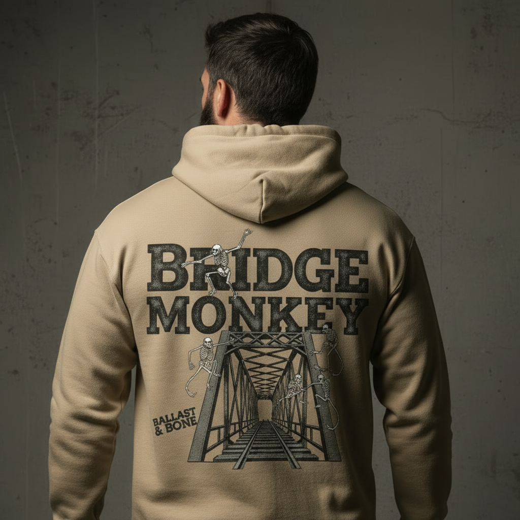 Bridge Monkey Hoodie - Pale Stone Zoomed