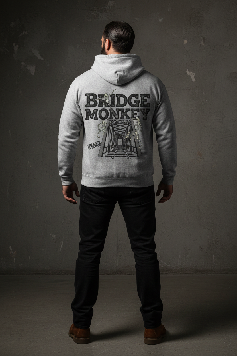 Bridge Monkey Hoodie - Sport Grey Back