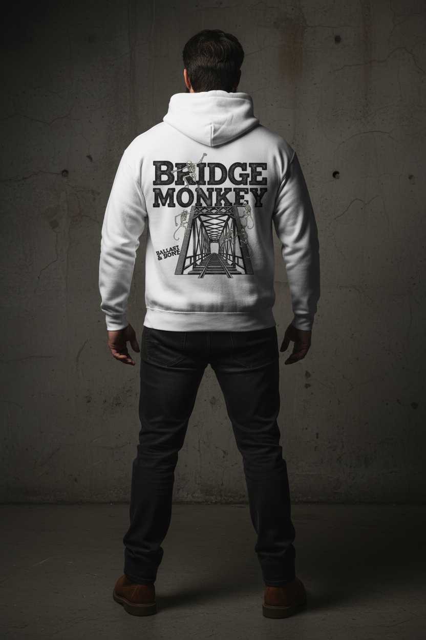 Bridge Monkey Hoodie - White Back