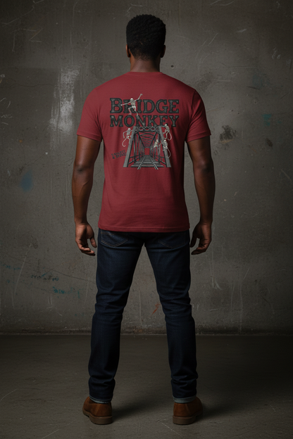 Bridge Monkey Tee - Cardinal Red Back