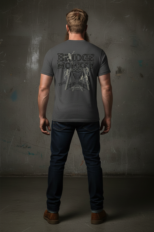 Bridge Monkey Tee - Charcoal Back