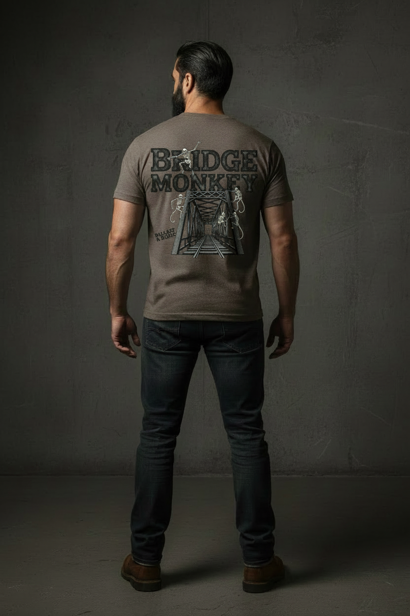 Bridge Monkey Tee - Pebble Brown Smaller