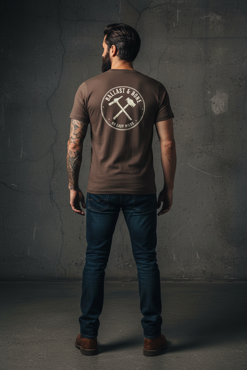 Brown Tee Back Mockup