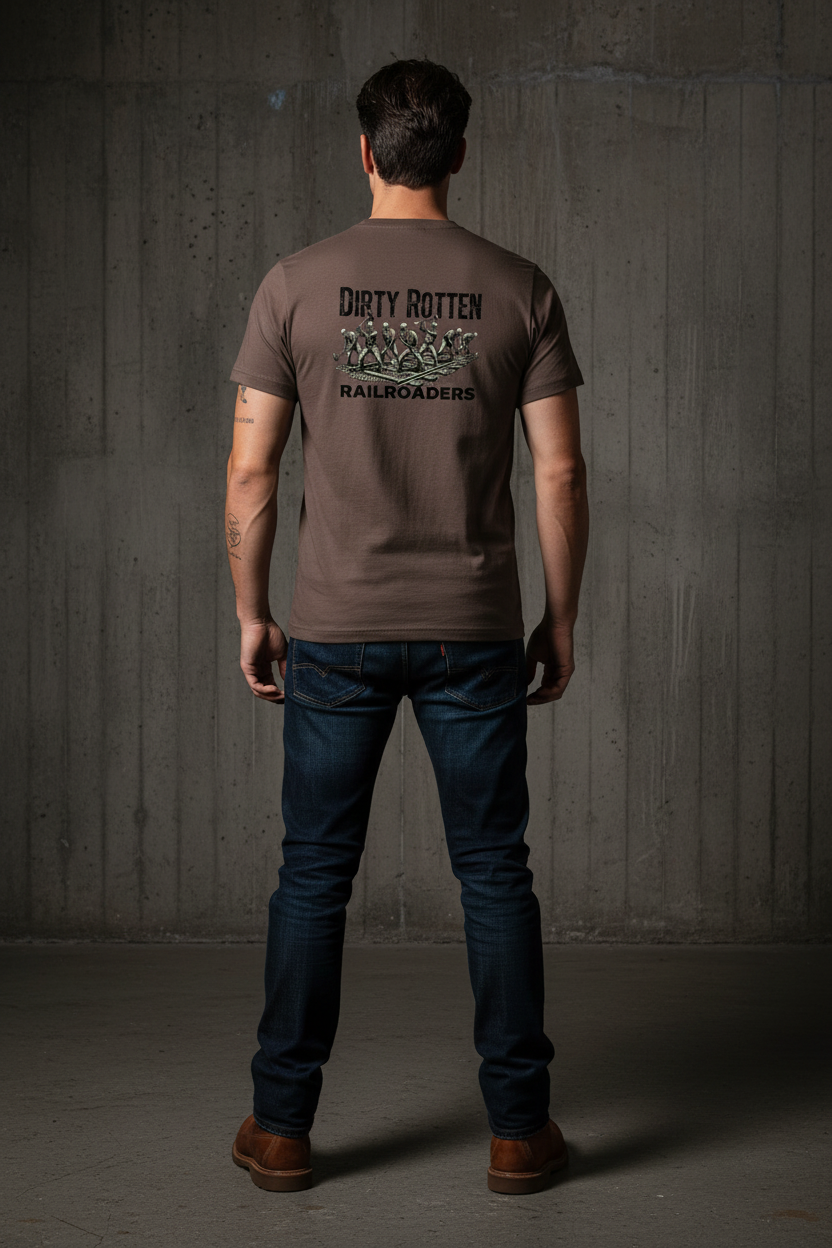 Brown Tee Back Mockup