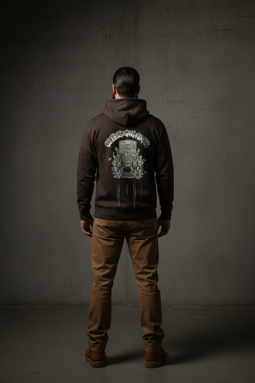 CGM Hoodie - Dark Brown Back
