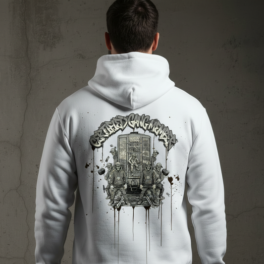 CGM Hoodie - White Zoomed Back