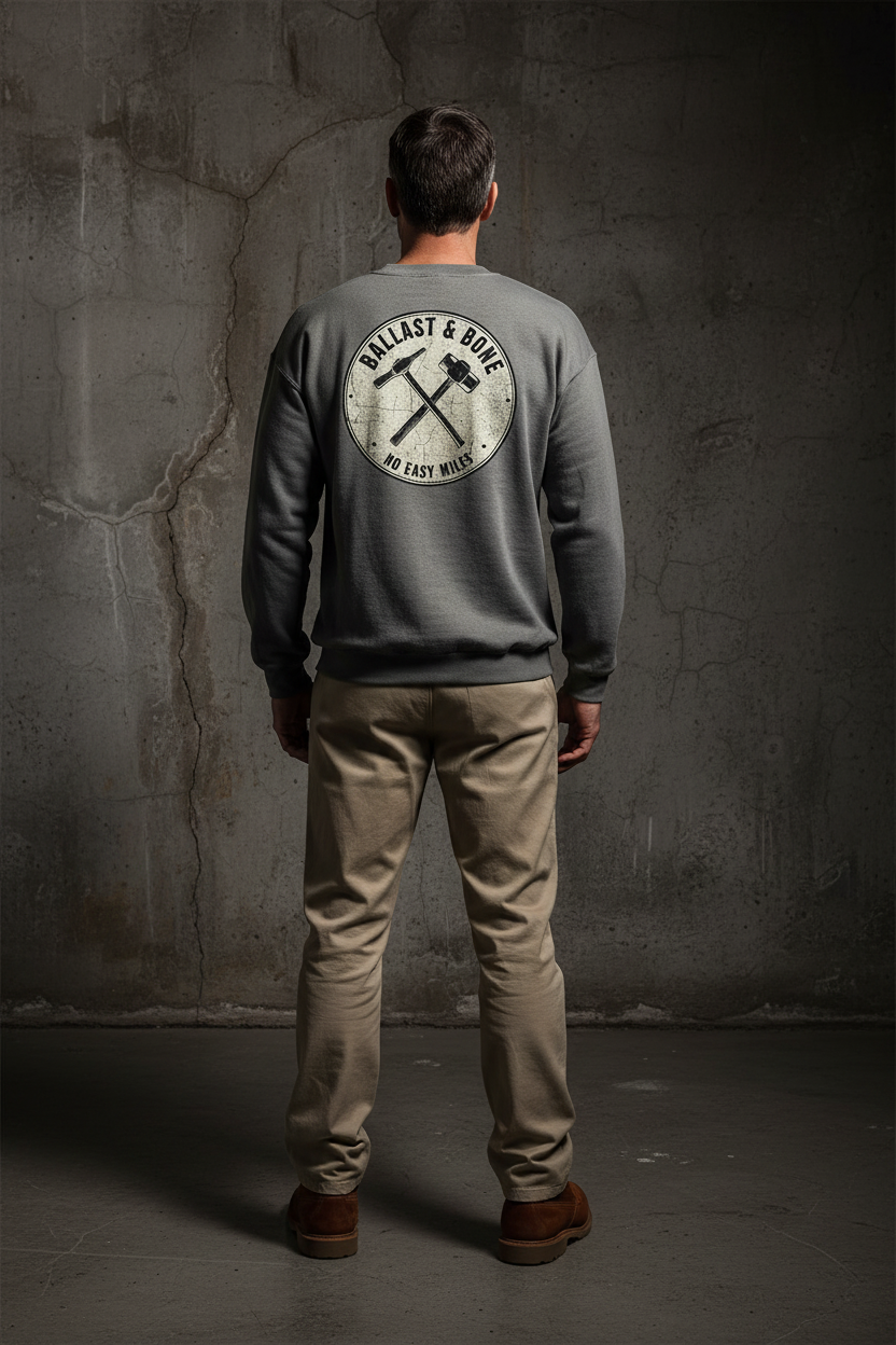 Charcoal Crewneck Back Mockup