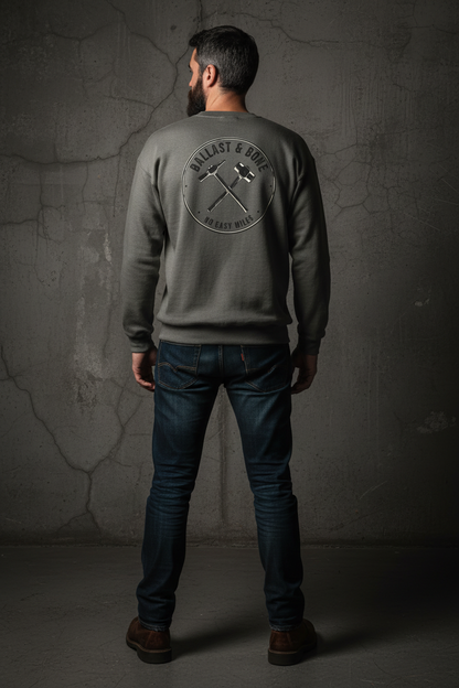 Charcoal Crewneck Back Mockup