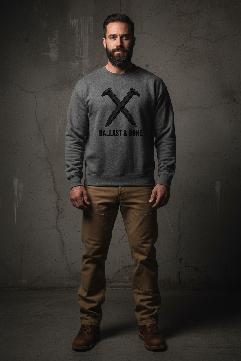 Charcoal Crewneck Front Mockup