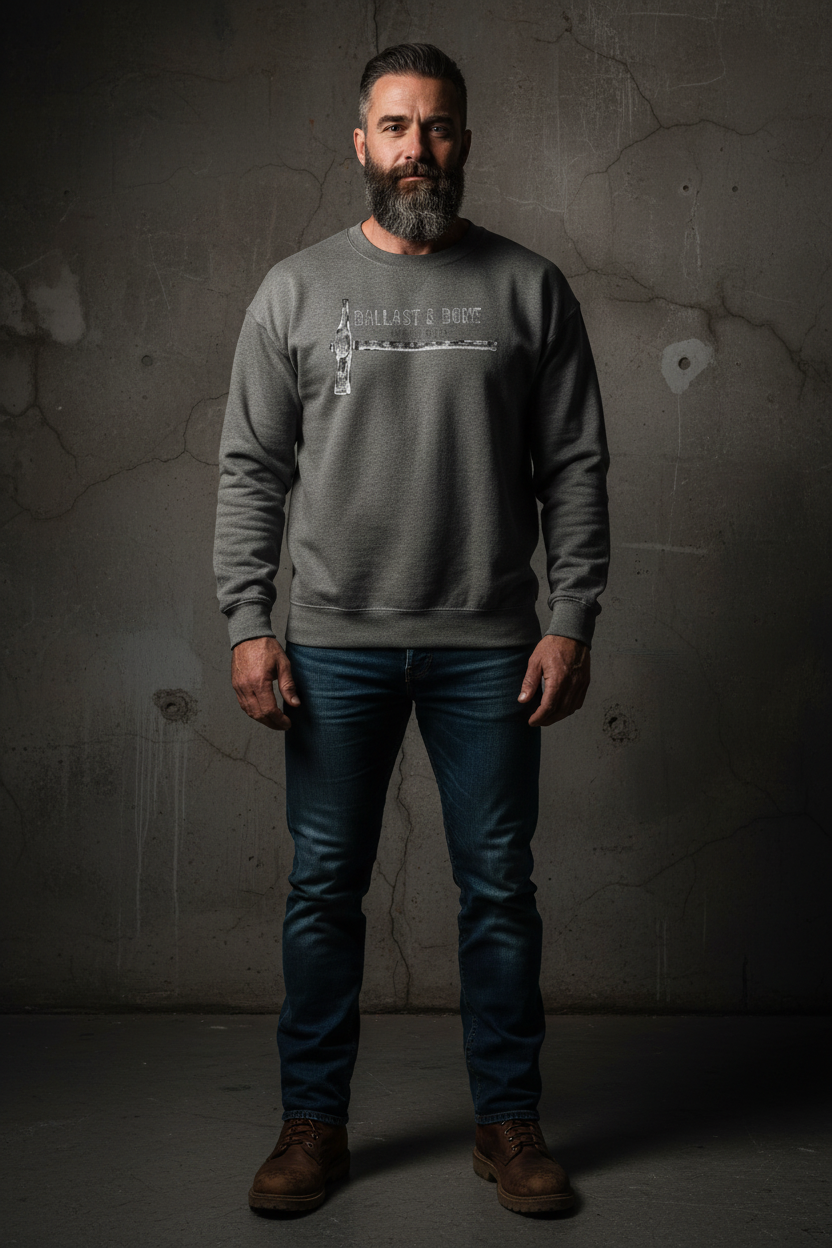 Charcoal Crewneck Front Mockup