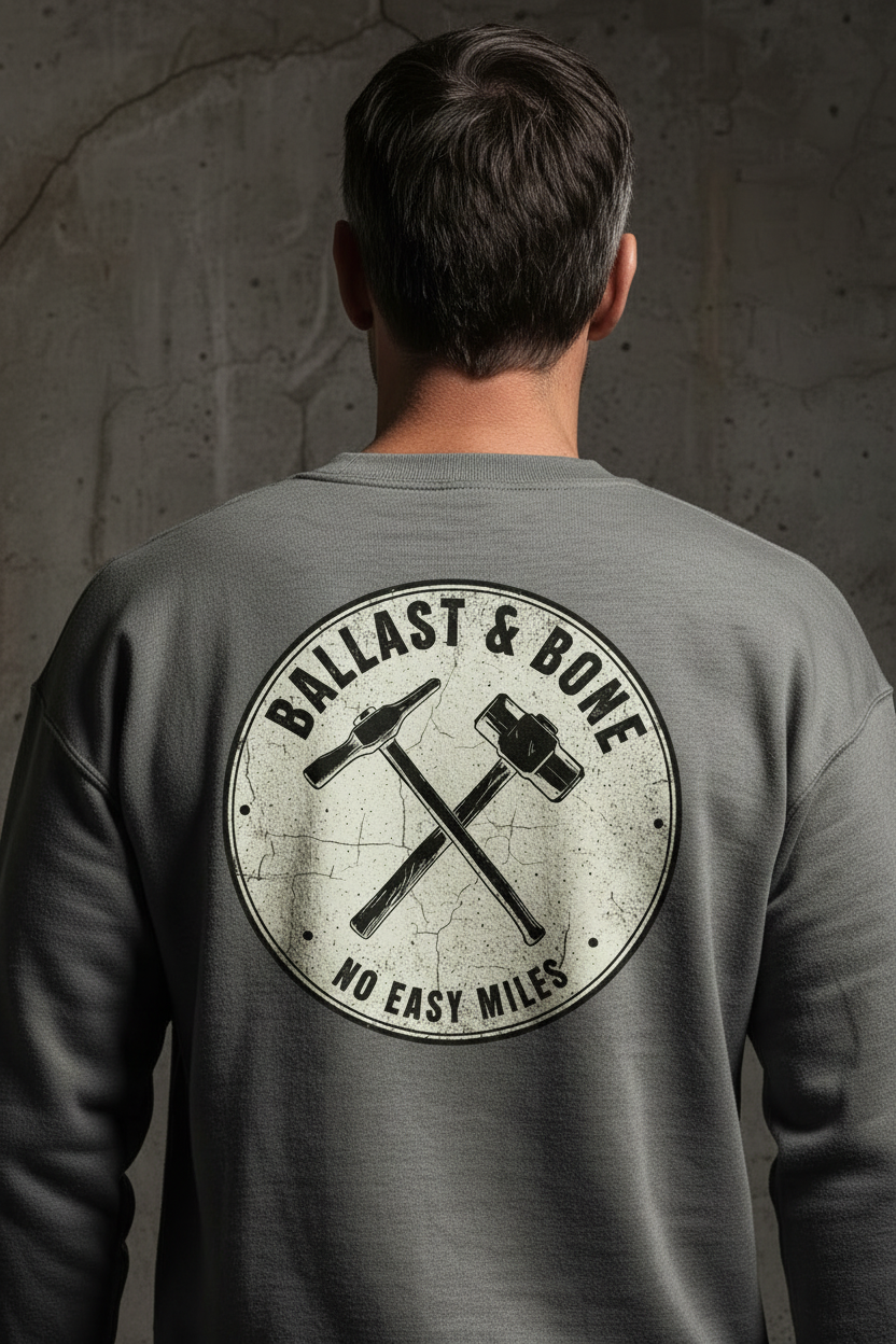 Charcoal Crewneck Zoomed Back Design
