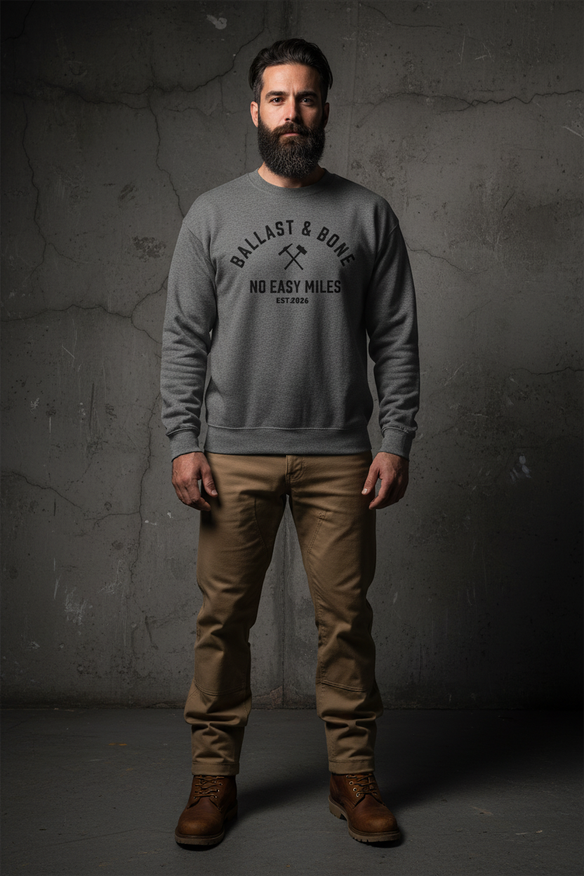 Charcoal Grey Crewneck Front Mockup