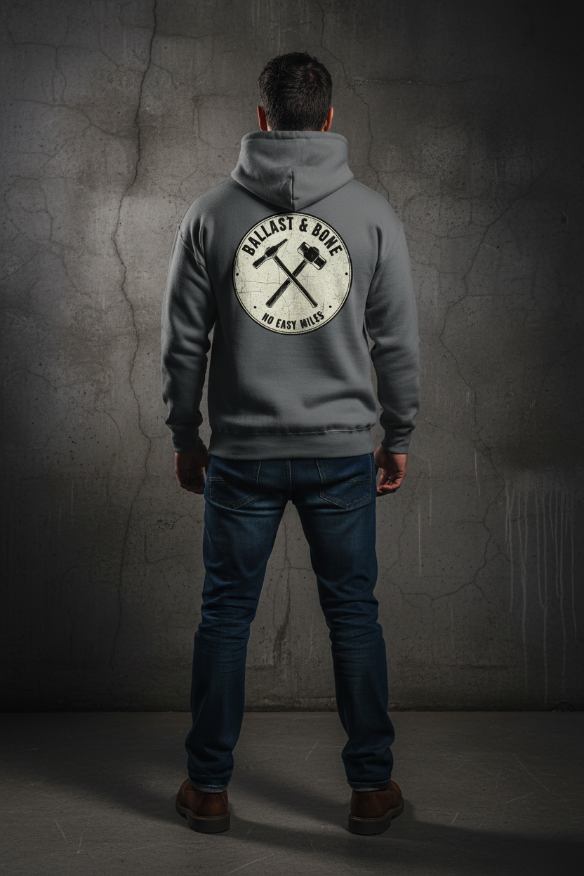 Charcoal Hoodie Back Mockup