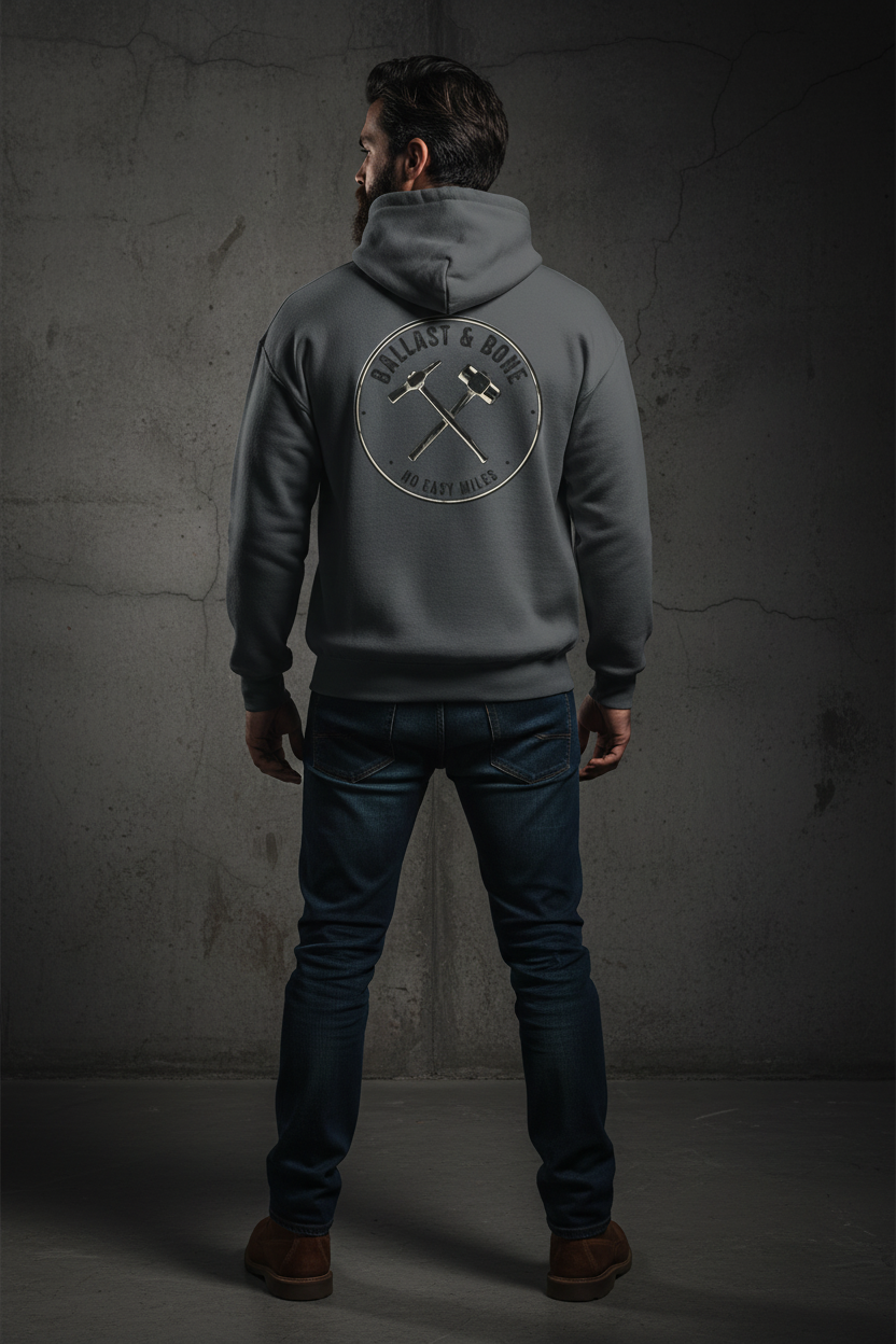 Charcoal Hoodie Back Mockup