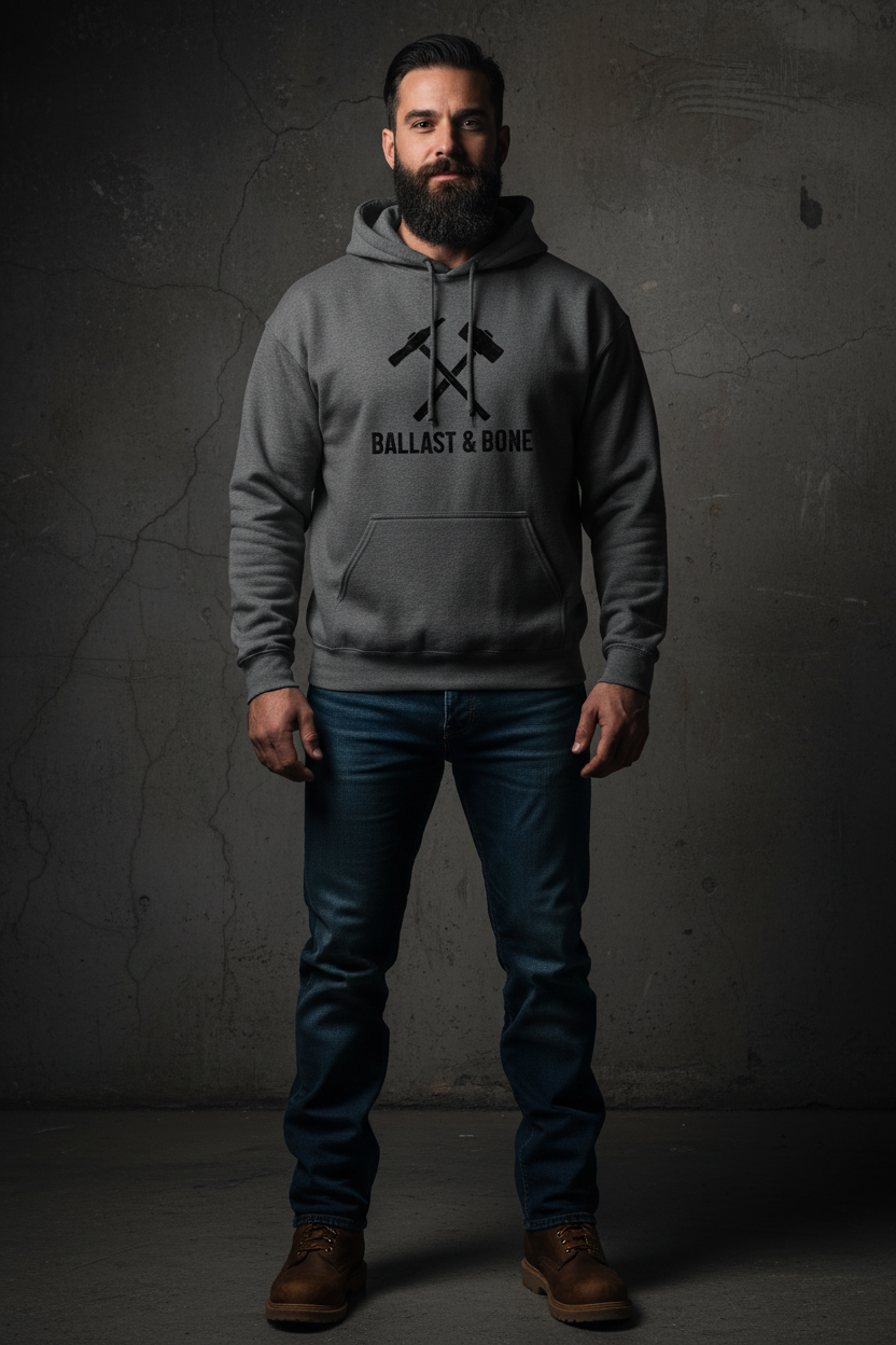 Charcoal Hoodie Front Mockup