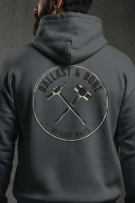 Charcoal Hoodie Zoomed Back Design