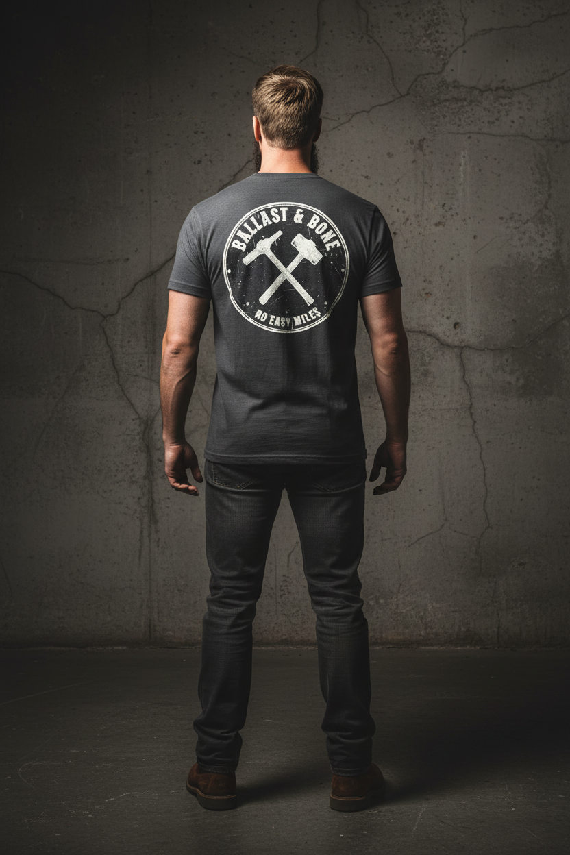 Charcoal Tee Back - Blonde Model