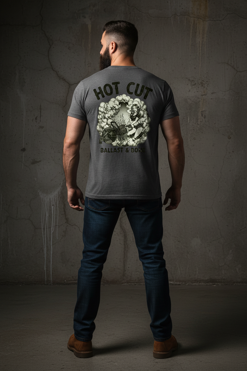 Charcoal Tee Back Mockup