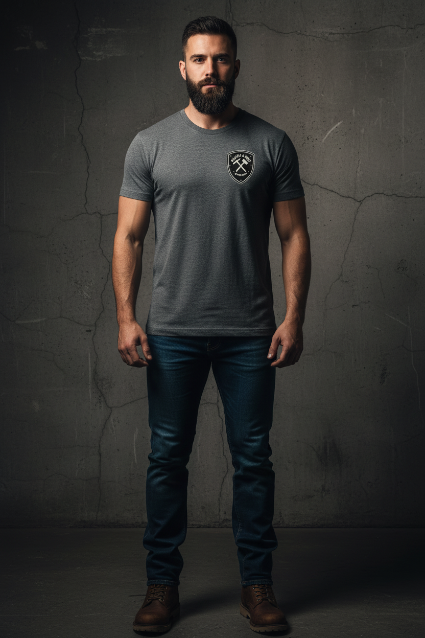 Charcoal Tee Front Mockup