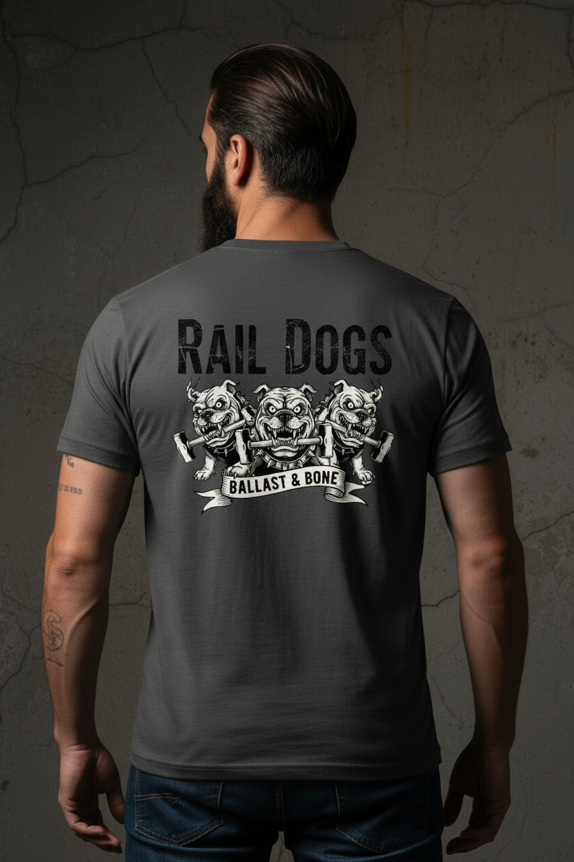 Charcoal Tee Zoomed Back Design