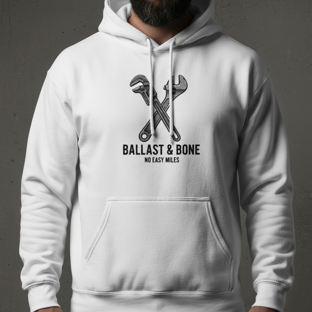 Crossed Wrenches Hoodie - White Zoomed