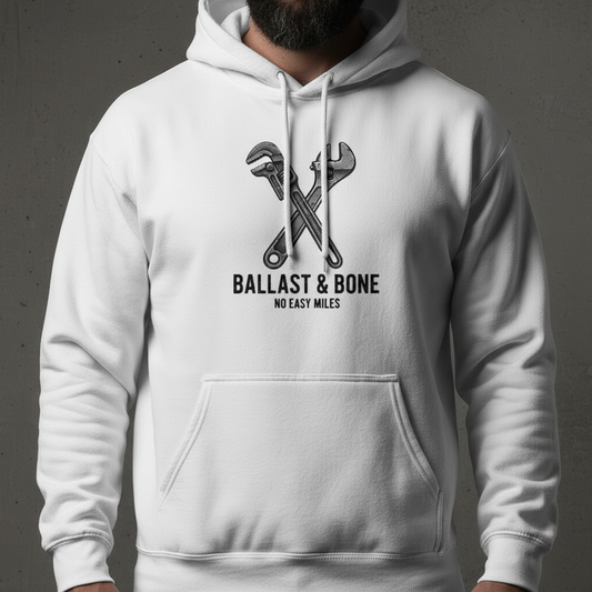 Crossed Wrenches Hoodie - White Zoomed