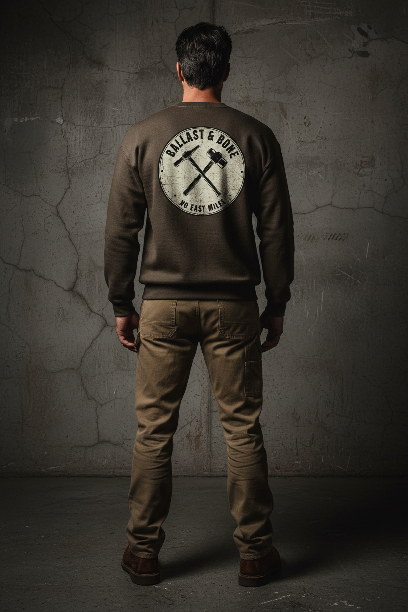 Dark Brown Crewneck Back Mockup