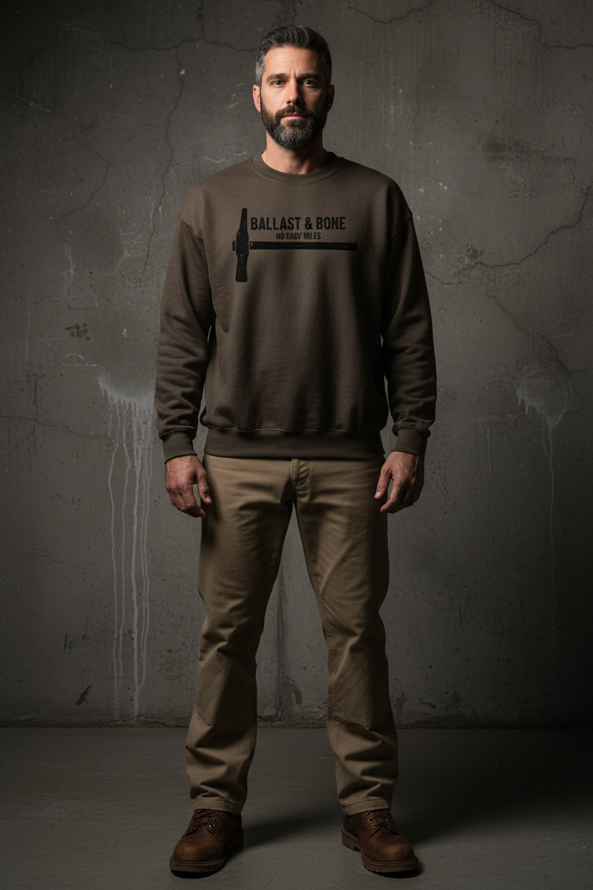 Dark Brown Crewneck Front Mockup