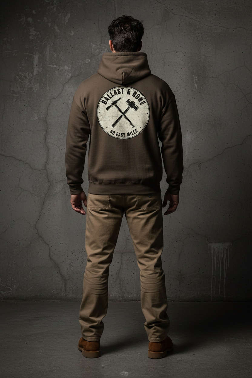 Dark Brown Hoodie Back Mockup