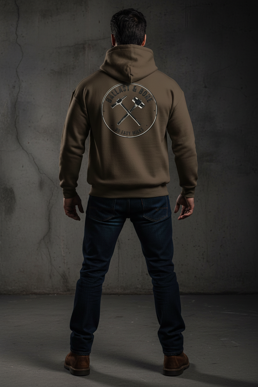 Dark Brown Hoodie Back Mockup