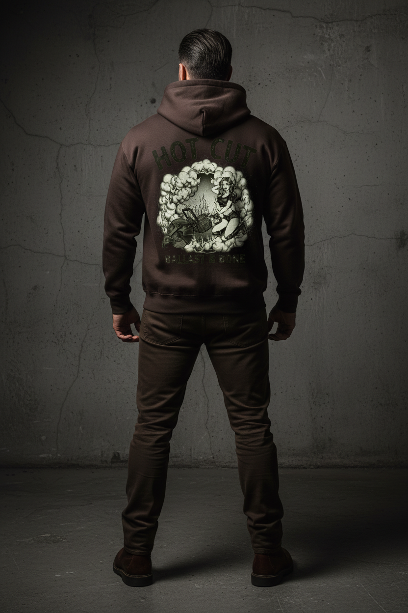 Dark Brown Hoodie Back Mockup