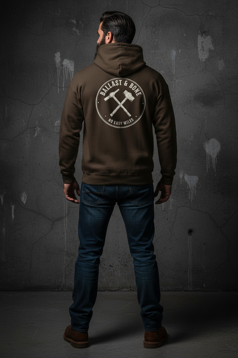 Dark Brown Hoodie Back Mockup