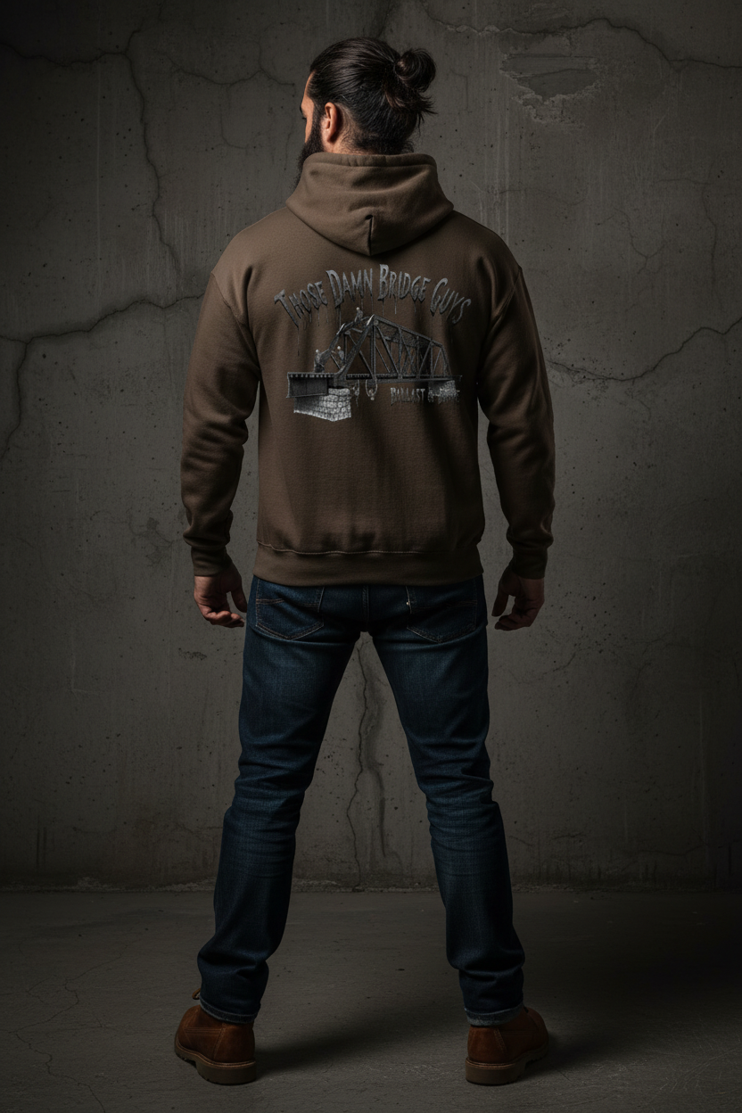 Dark Brown Hoodie Back Mockup