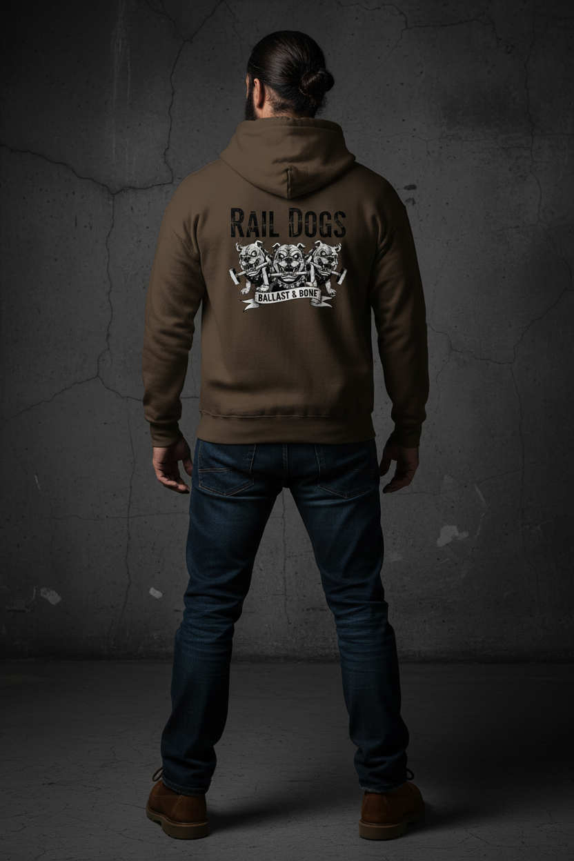 Dark Brown Hoodie Back Mockup