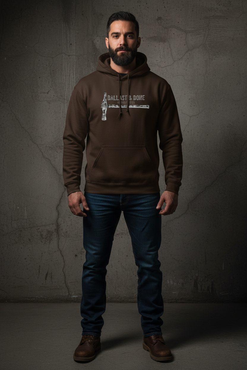 Dark Brown Hoodie Front Mockup