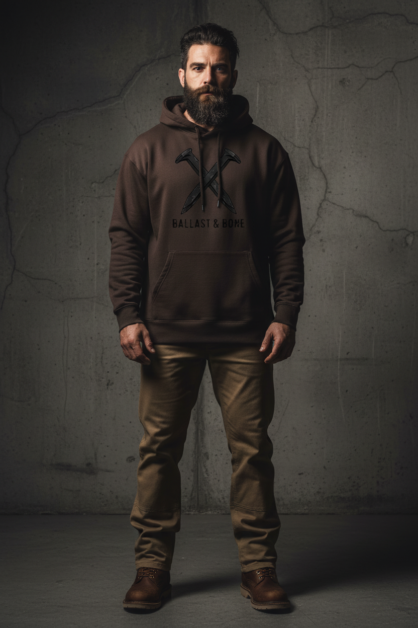 Dark Brown Hoodie Front Mockup