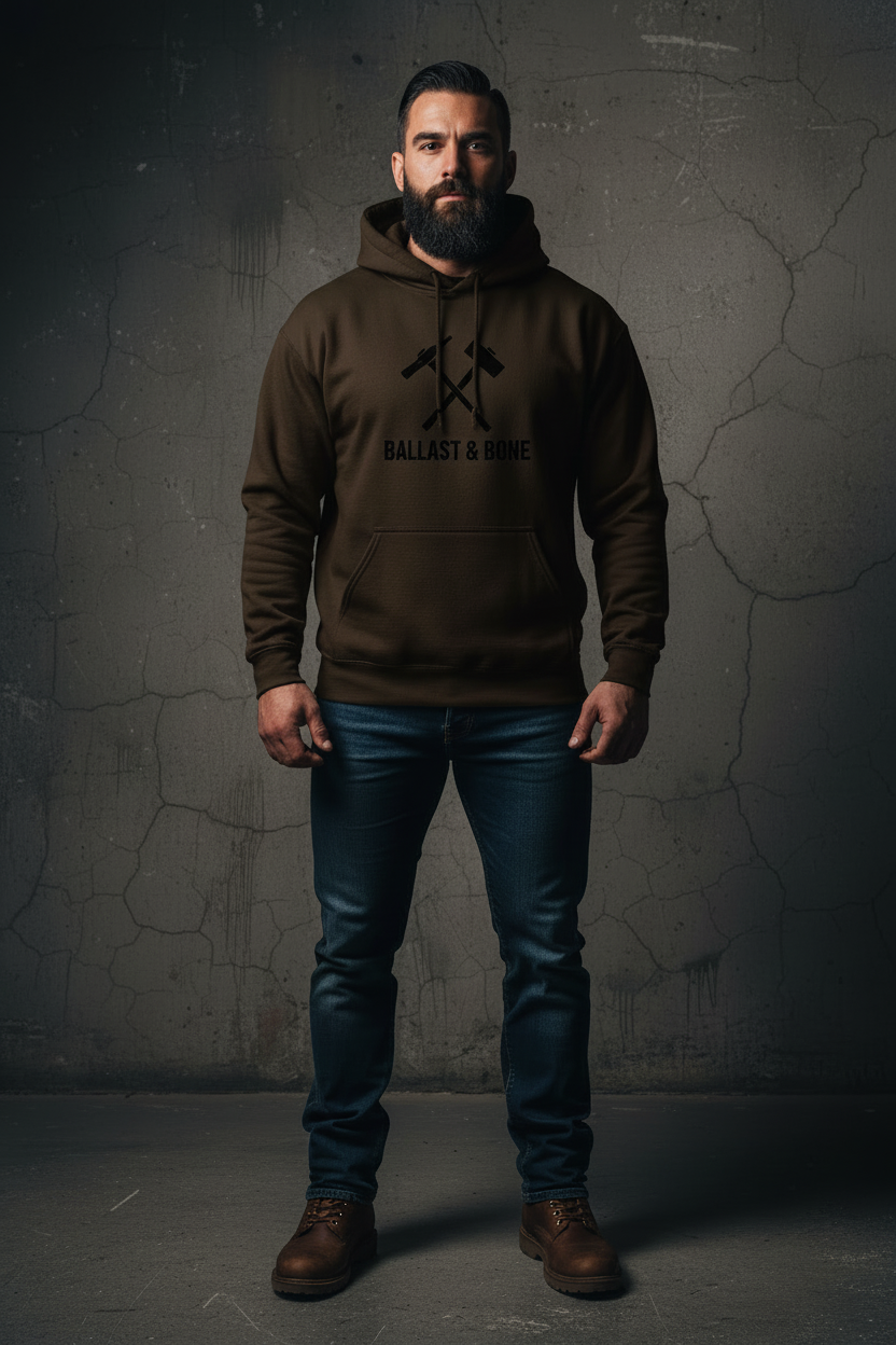 Dark Brown Hoodie Front Mockup