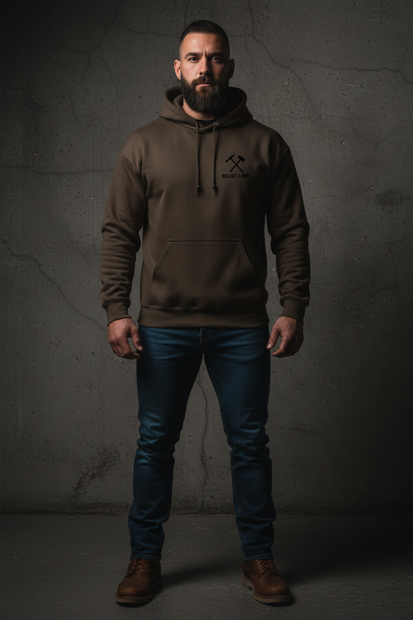 Dark Brown Hoodie Front Mockup
