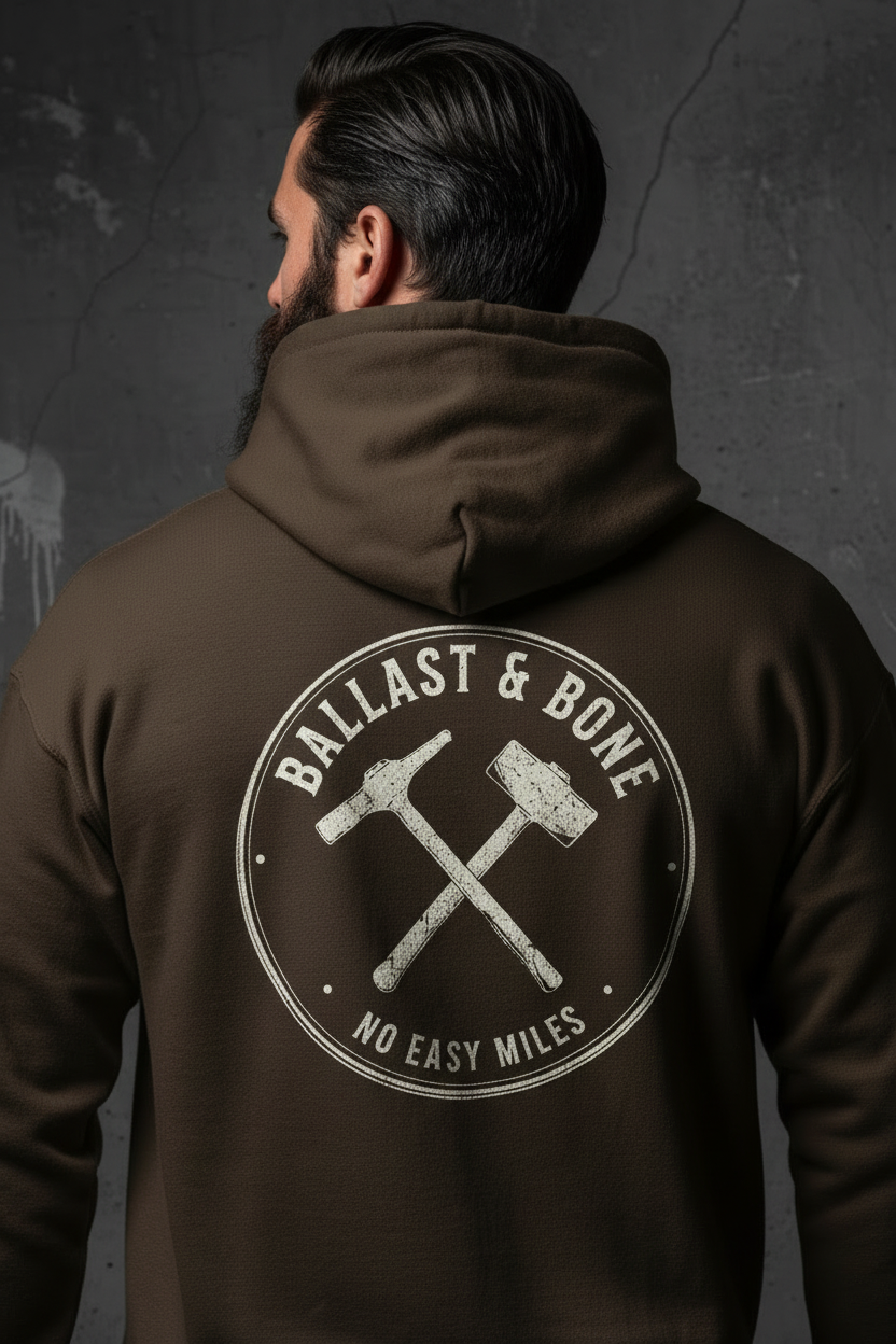 Dark Brown Hoodie Zoomed Back Design