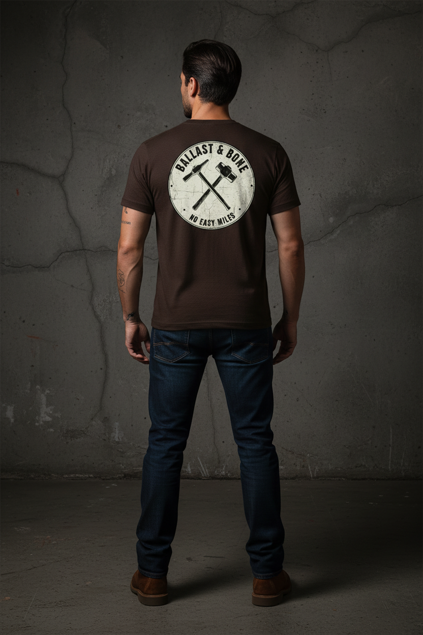 Dark Brown Tee Back Mockup